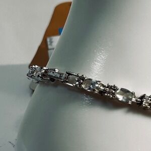 Monet Silver‎ Tone Oval and Round Crystal Tennis Bracelet QQRU4514 New